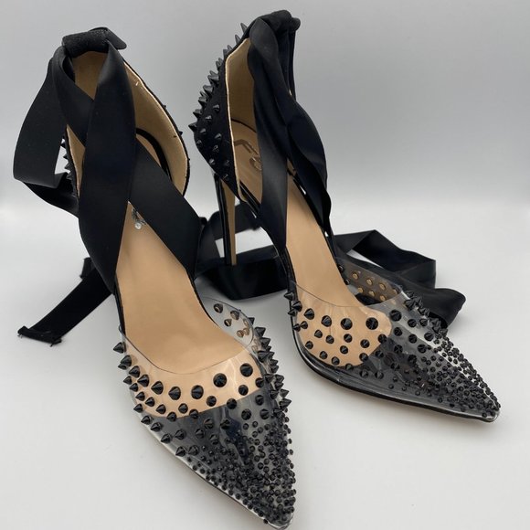 FSJ High Heel Ankle Strap Sandals PVC club shoes - Picture 4 of 6